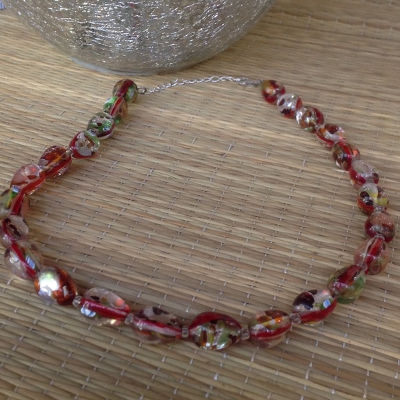 Murano Glass Italian Made Vintage Statement Runway Necklace 925 Signed - Picture 6 of 8